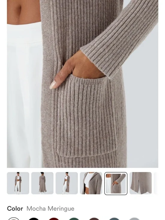 HALARA Hooded Long Sleeve Longline Cardigan w/ Pockets - Picture 10 of 11